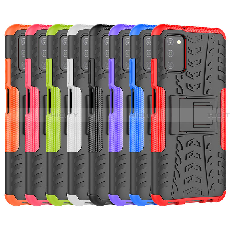 Funda Bumper Silicona y Plastico Mate Carcasa con Soporte JX1 para Samsung Galaxy F02S SM-E025F