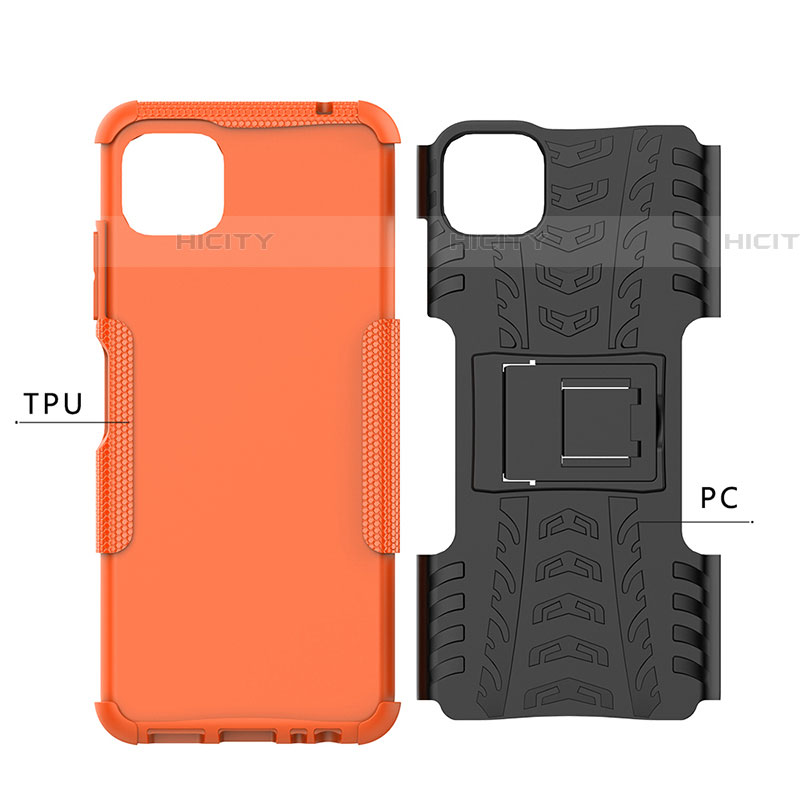 Funda Bumper Silicona y Plastico Mate Carcasa con Soporte JX1 para Samsung Galaxy F42 5G