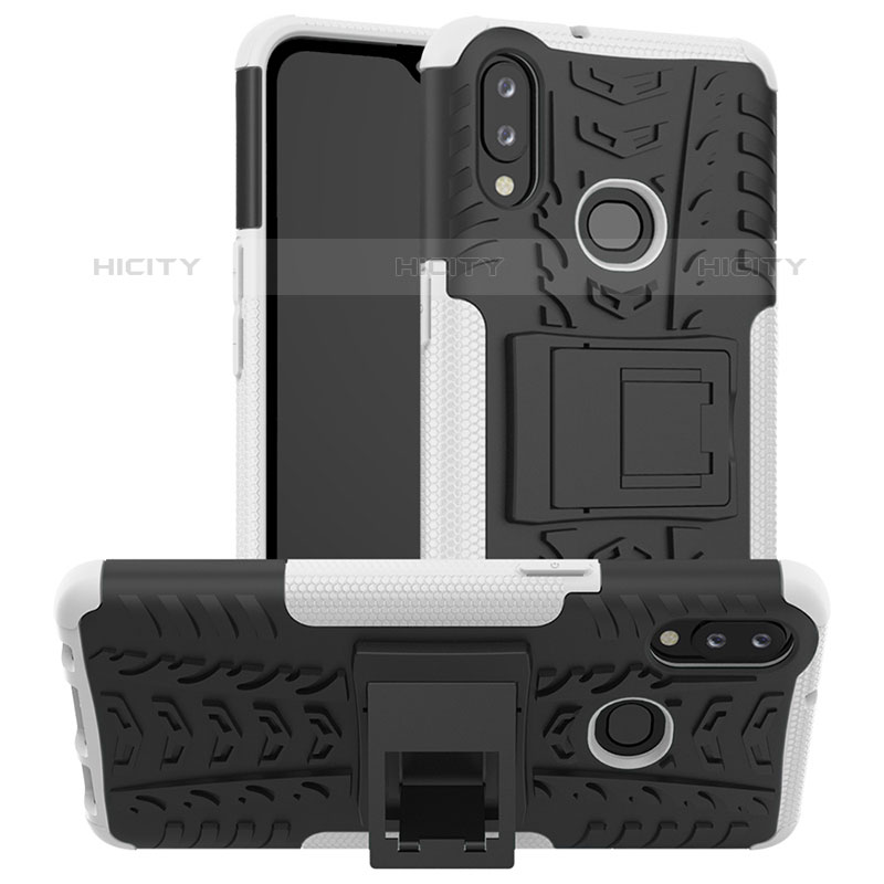 Funda Bumper Silicona y Plastico Mate Carcasa con Soporte JX1 para Samsung Galaxy M01s