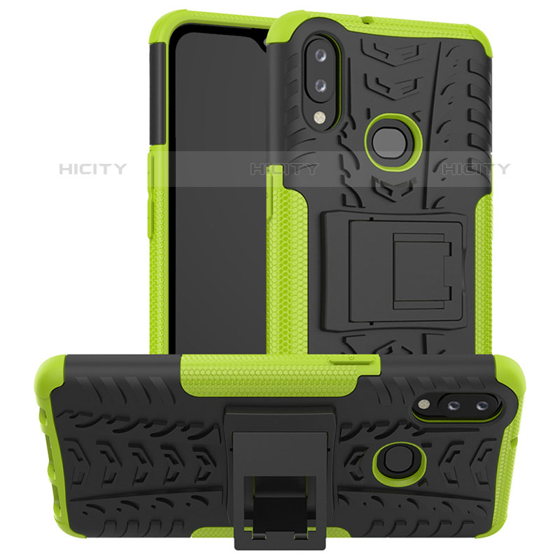 Funda Bumper Silicona y Plastico Mate Carcasa con Soporte JX1 para Samsung Galaxy M01s