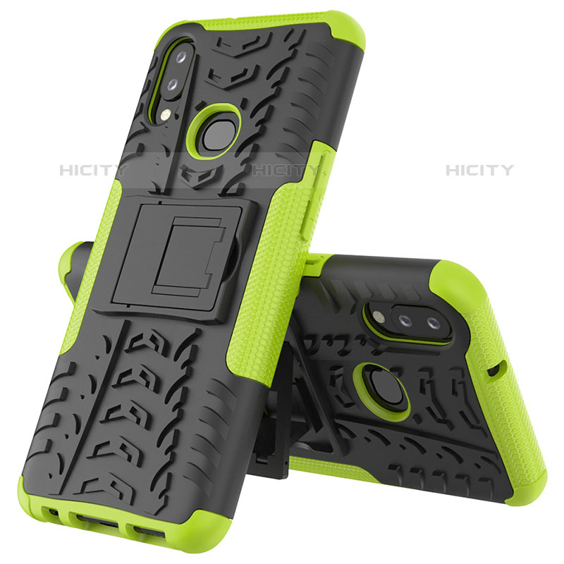 Funda Bumper Silicona y Plastico Mate Carcasa con Soporte JX1 para Samsung Galaxy M01s Verde