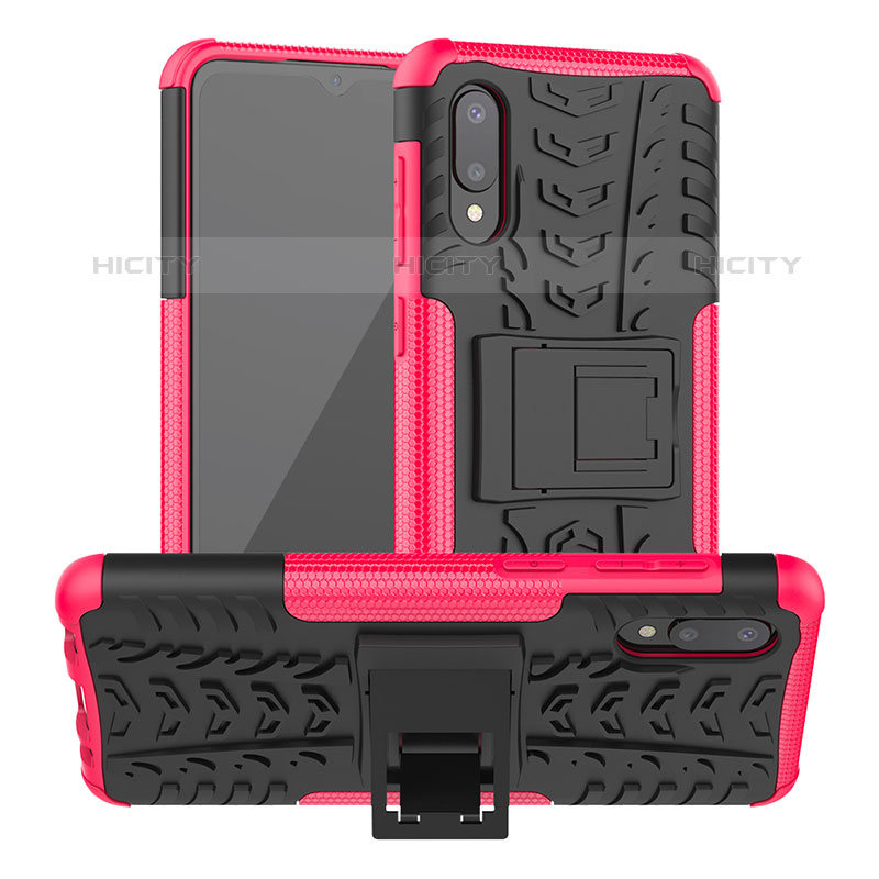 Funda Bumper Silicona y Plastico Mate Carcasa con Soporte JX1 para Samsung Galaxy M02