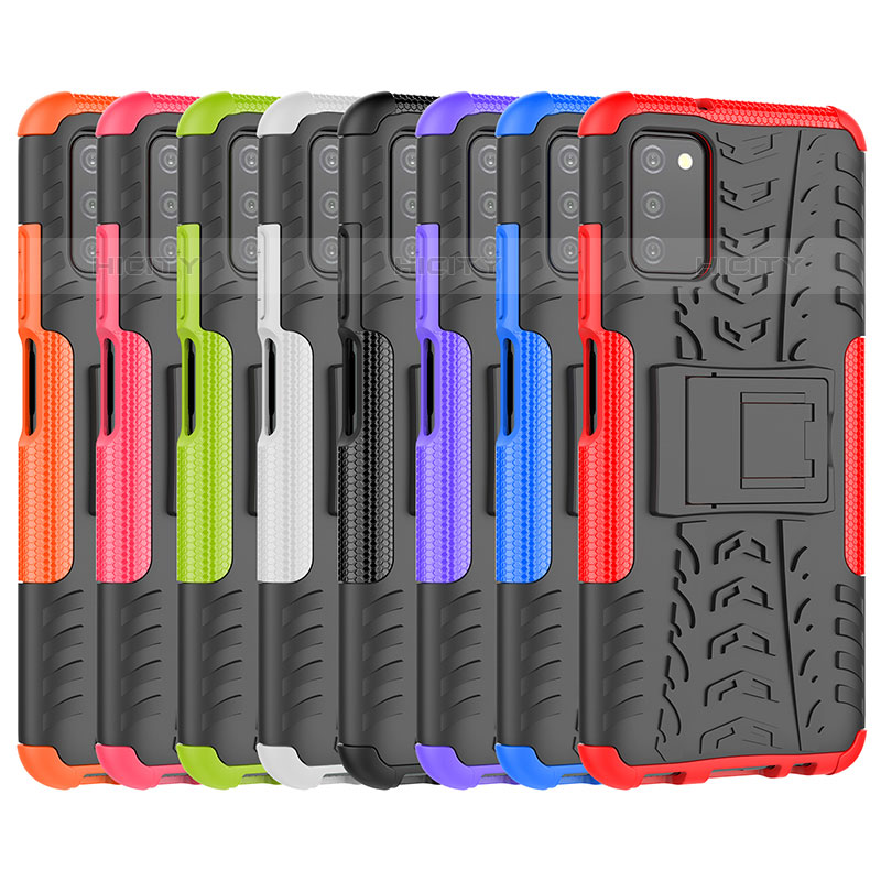 Funda Bumper Silicona y Plastico Mate Carcasa con Soporte JX1 para Samsung Galaxy M02s