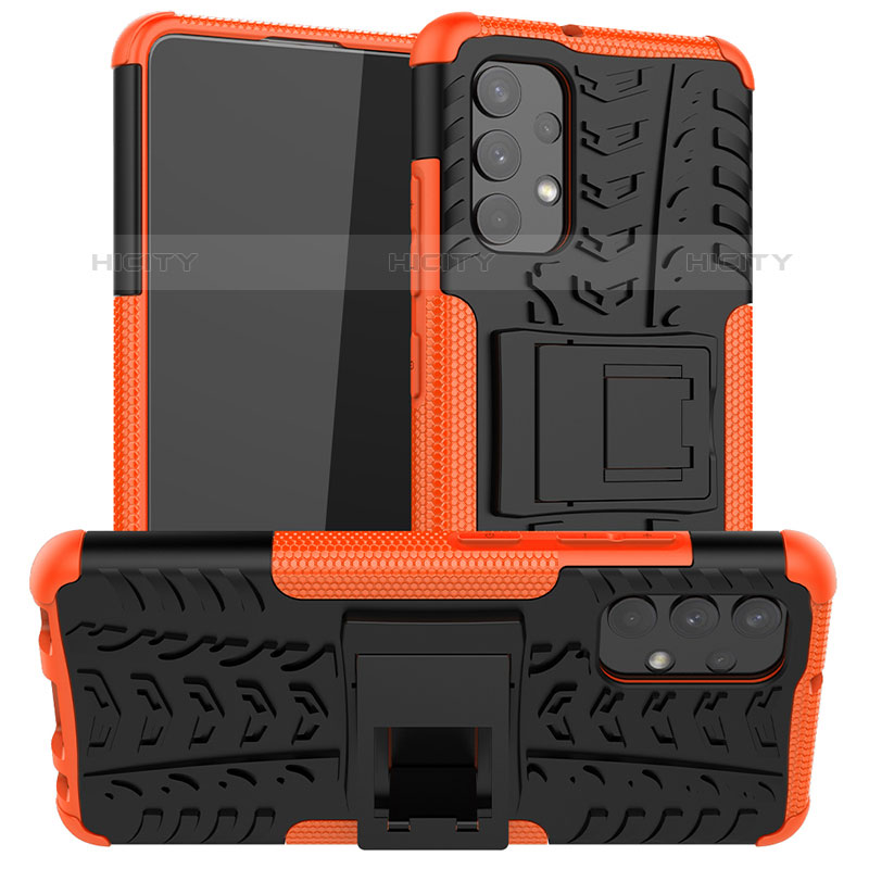 Funda Bumper Silicona y Plastico Mate Carcasa con Soporte JX1 para Samsung Galaxy M32 5G