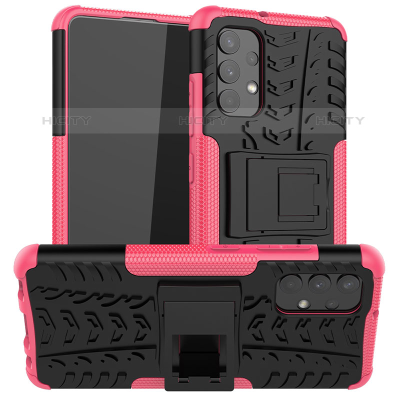 Funda Bumper Silicona y Plastico Mate Carcasa con Soporte JX1 para Samsung Galaxy M32 5G