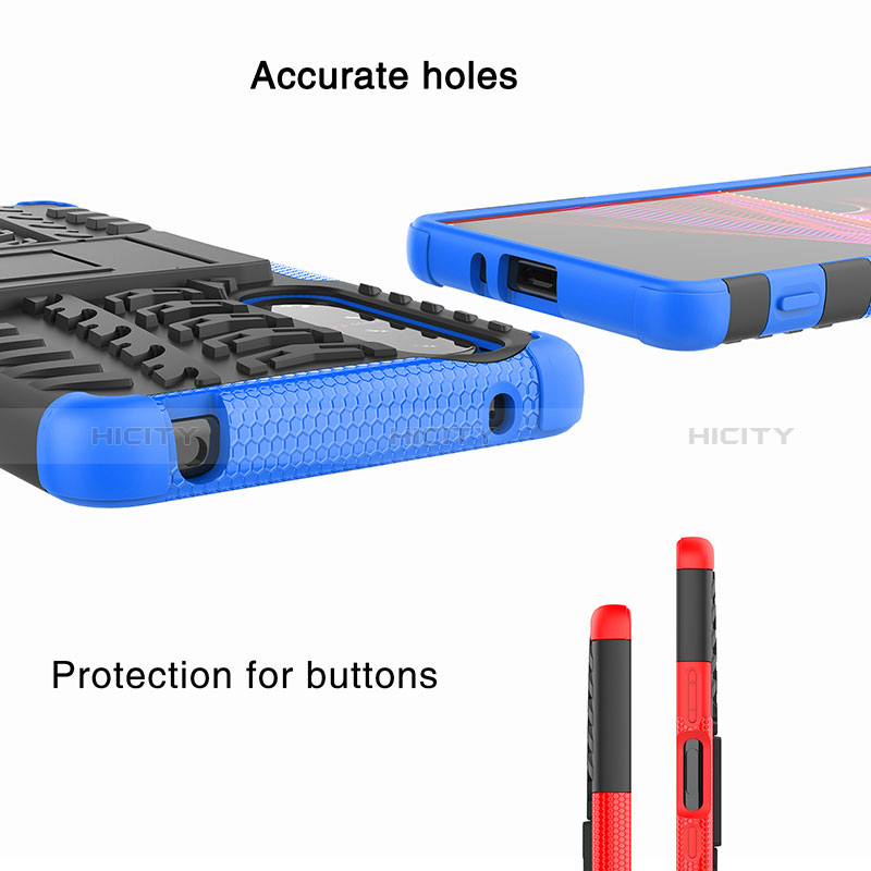 Funda Bumper Silicona y Plastico Mate Carcasa con Soporte JX1 para Sony Xperia 1 III