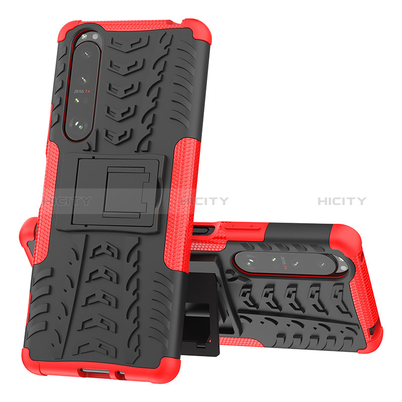 Funda Bumper Silicona y Plastico Mate Carcasa con Soporte JX1 para Sony Xperia 1 III