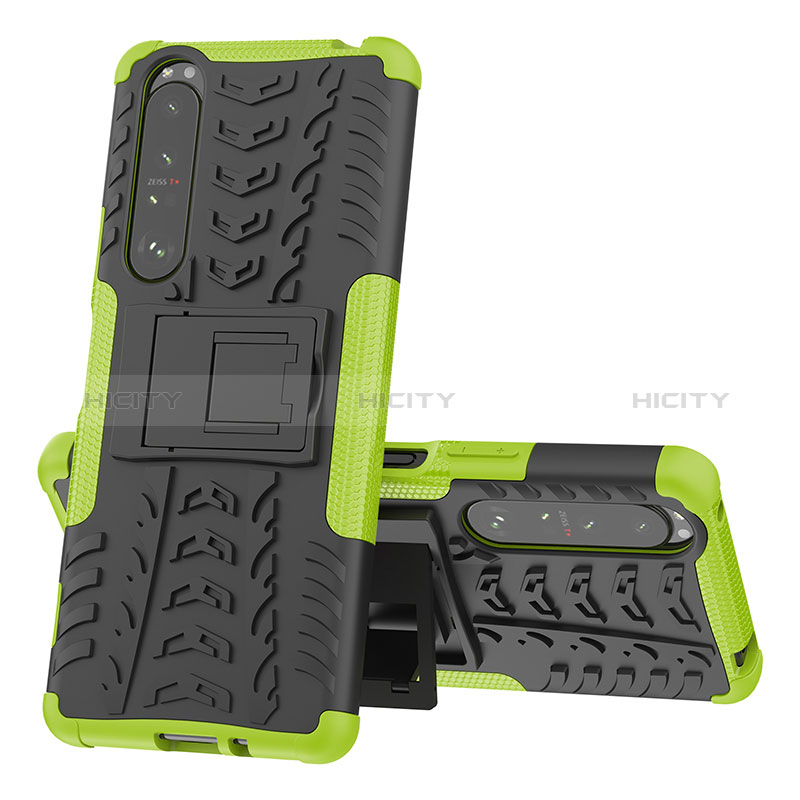 Funda Bumper Silicona y Plastico Mate Carcasa con Soporte JX1 para Sony Xperia 1 III