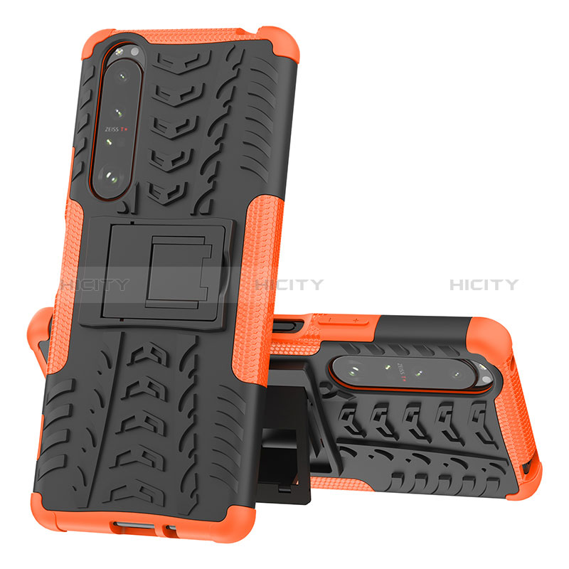 Funda Bumper Silicona y Plastico Mate Carcasa con Soporte JX1 para Sony Xperia 1 III