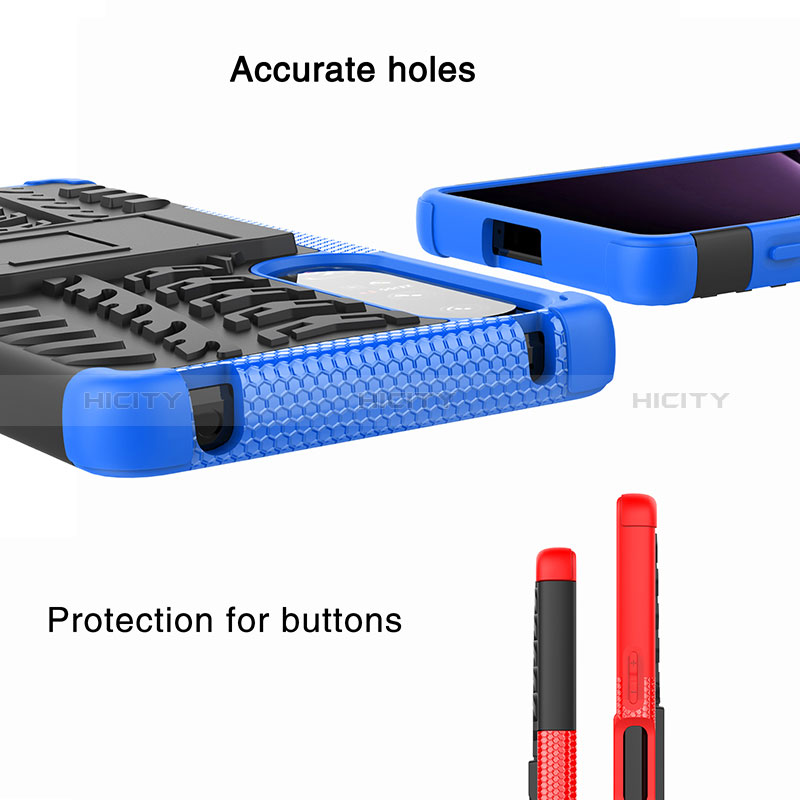 Funda Bumper Silicona y Plastico Mate Carcasa con Soporte JX1 para Sony Xperia 1 IV