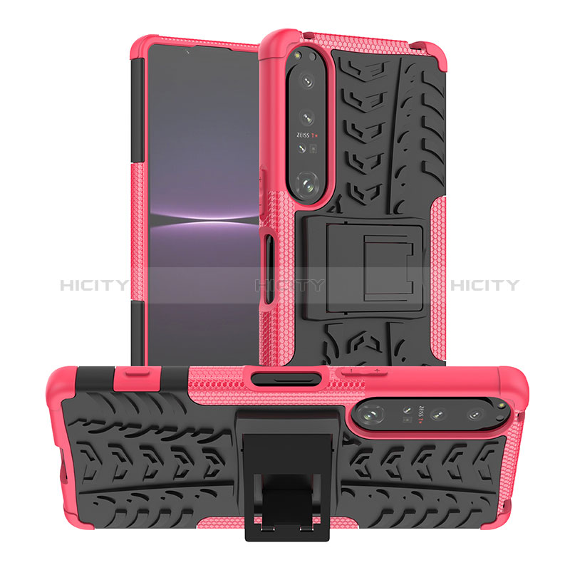 Funda Bumper Silicona y Plastico Mate Carcasa con Soporte JX1 para Sony Xperia 1 IV