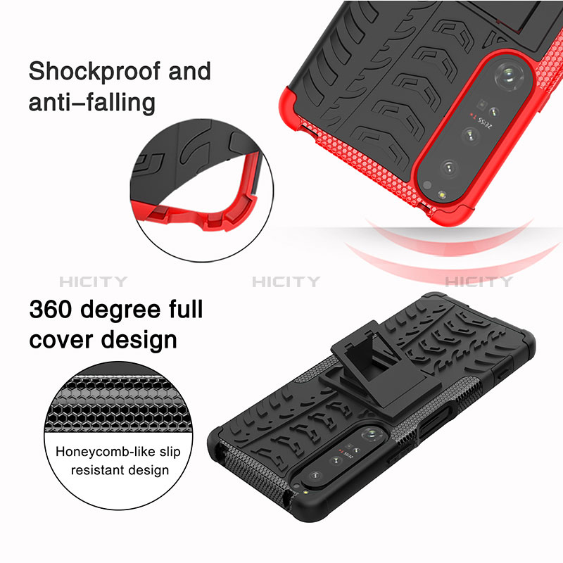 Funda Bumper Silicona y Plastico Mate Carcasa con Soporte JX1 para Sony Xperia 1 IV SO-51C