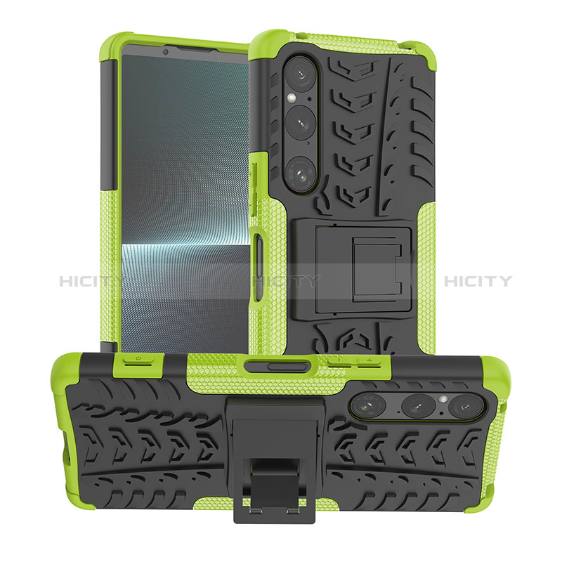 Funda Bumper Silicona y Plastico Mate Carcasa con Soporte JX1 para Sony Xperia 1 V