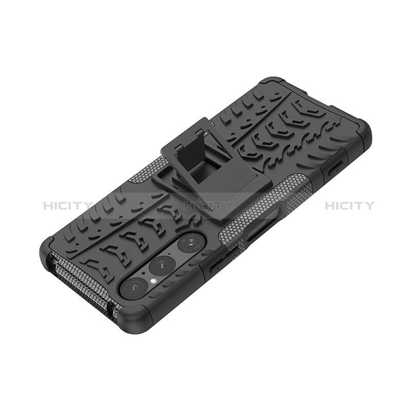 Funda Bumper Silicona y Plastico Mate Carcasa con Soporte JX1 para Sony Xperia 1 V