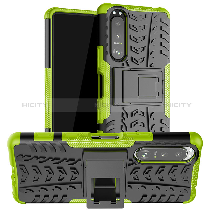 Funda Bumper Silicona y Plastico Mate Carcasa con Soporte JX1 para Sony Xperia 5 III