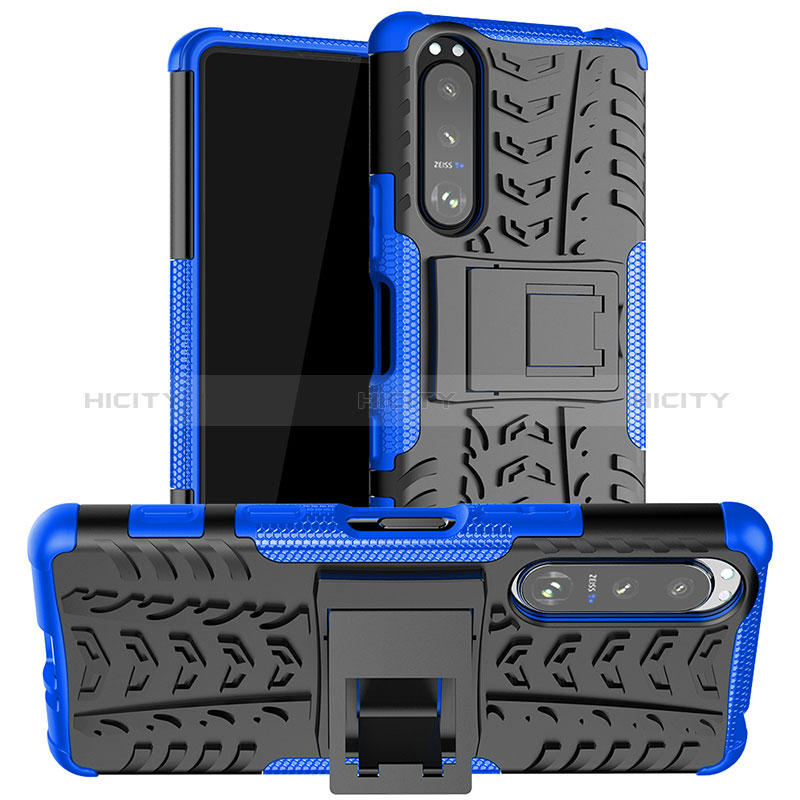 Funda Bumper Silicona y Plastico Mate Carcasa con Soporte JX1 para Sony Xperia 5 III SO-53B