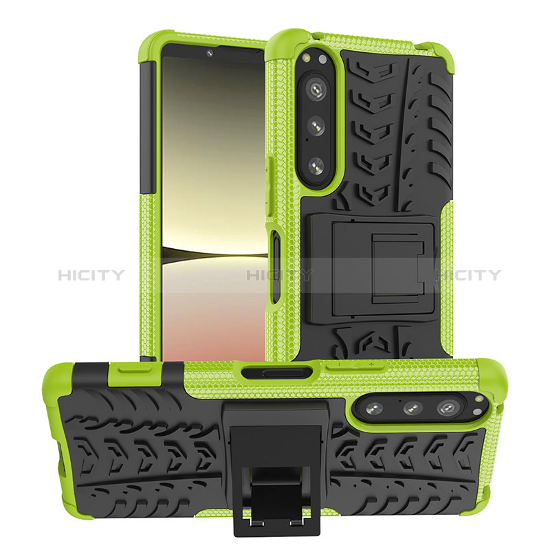 Funda Bumper Silicona y Plastico Mate Carcasa con Soporte JX1 para Sony Xperia 5 IV