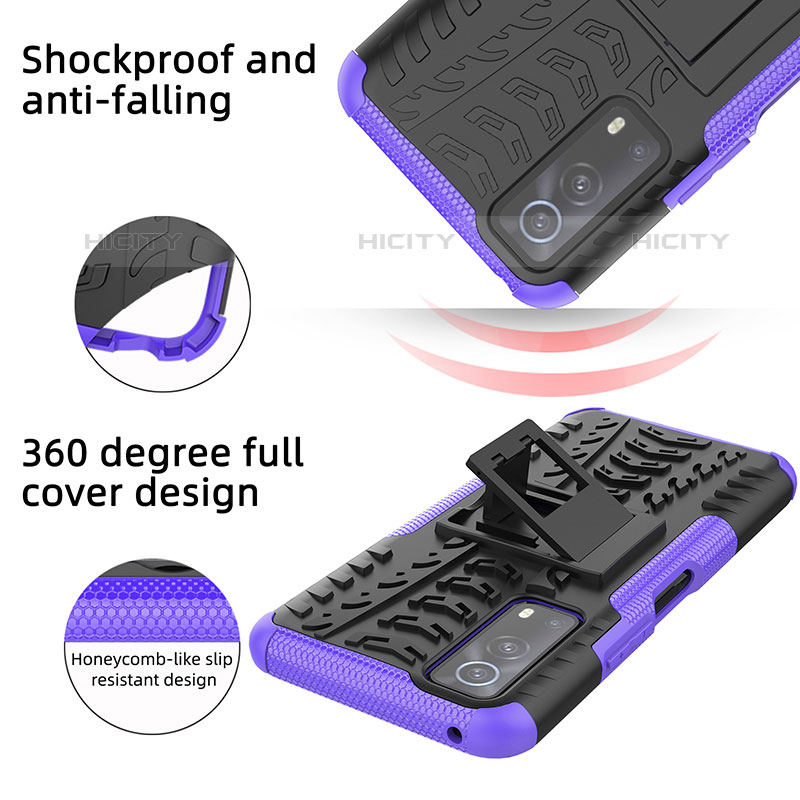 Funda Bumper Silicona y Plastico Mate Carcasa con Soporte JX1 para Vivo iQOO Z3 5G