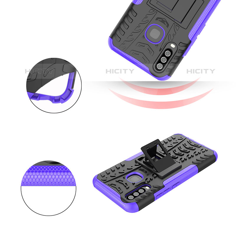 Funda Bumper Silicona y Plastico Mate Carcasa con Soporte JX1 para Vivo Y11