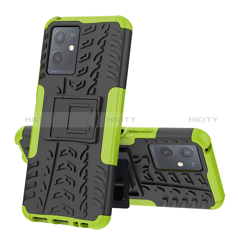 Funda Bumper Silicona y Plastico Mate Carcasa con Soporte JX1 para Vivo Y30 5G