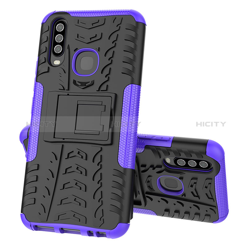 Funda Bumper Silicona y Plastico Mate Carcasa con Soporte JX1 para Vivo Y3s