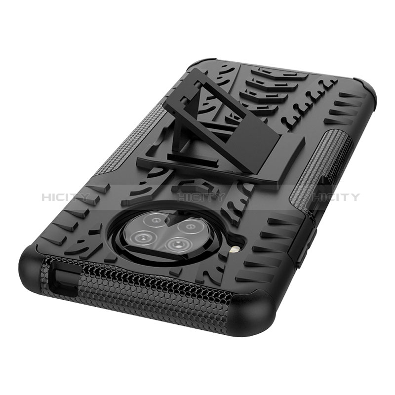 Funda Bumper Silicona y Plastico Mate Carcasa con Soporte JX1 para Xiaomi Mi 10i 5G