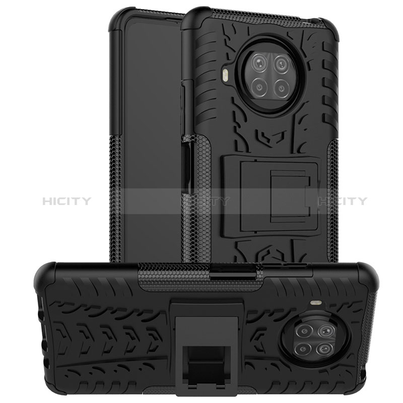 Funda Bumper Silicona y Plastico Mate Carcasa con Soporte JX1 para Xiaomi Mi 10i 5G