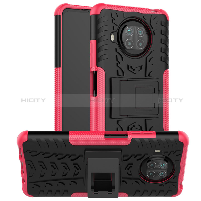 Funda Bumper Silicona y Plastico Mate Carcasa con Soporte JX1 para Xiaomi Mi 10i 5G