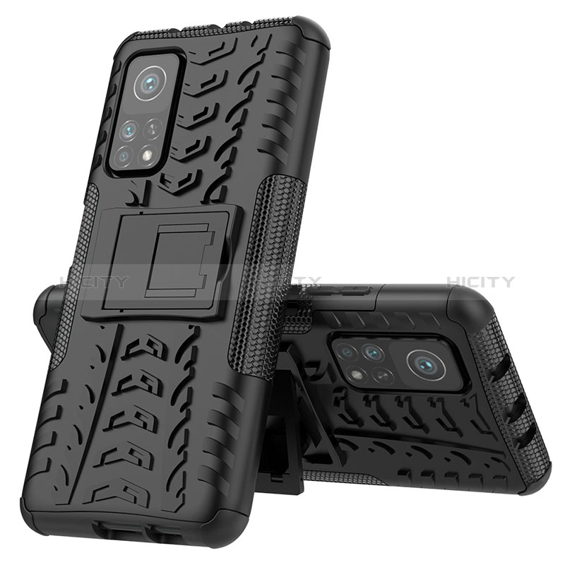 Funda Bumper Silicona y Plastico Mate Carcasa con Soporte JX1 para Xiaomi Mi 10T Pro 5G