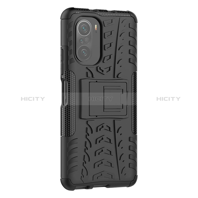 Funda Bumper Silicona y Plastico Mate Carcasa con Soporte JX1 para Xiaomi Mi 11i 5G