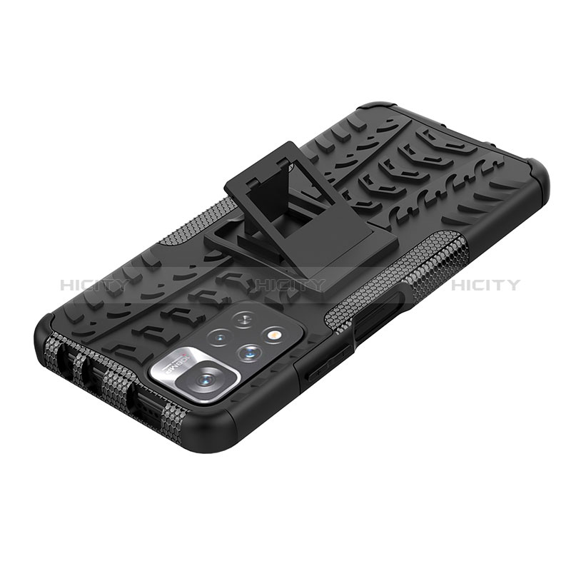 Funda Bumper Silicona y Plastico Mate Carcasa con Soporte JX1 para Xiaomi Mi 11i 5G (2022)