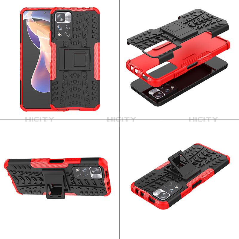 Funda Bumper Silicona y Plastico Mate Carcasa con Soporte JX1 para Xiaomi Mi 11i 5G (2022)