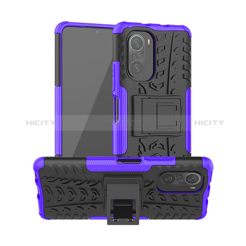 Funda Bumper Silicona y Plastico Mate Carcasa con Soporte JX1 para Xiaomi Mi 11i 5G