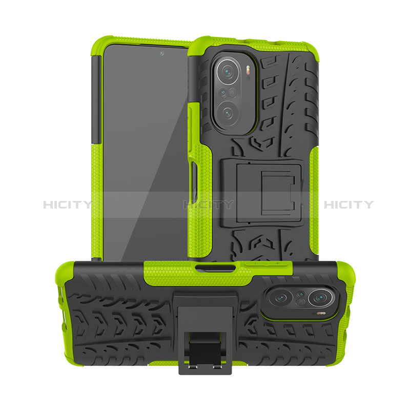 Funda Bumper Silicona y Plastico Mate Carcasa con Soporte JX1 para Xiaomi Mi 11i 5G