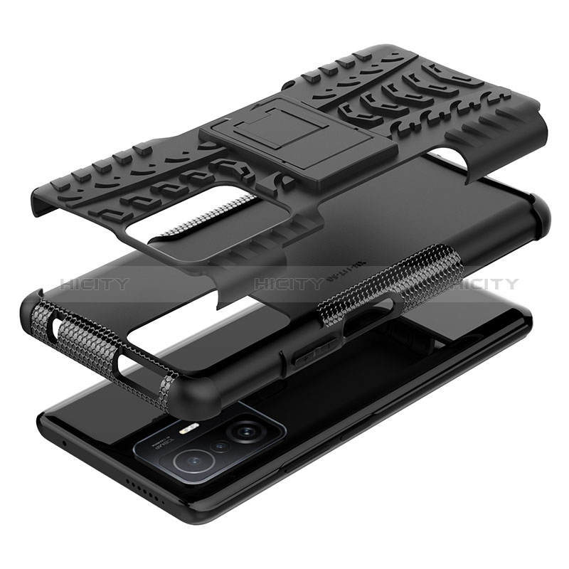 Funda Bumper Silicona y Plastico Mate Carcasa con Soporte JX1 para Xiaomi Mi 11T 5G