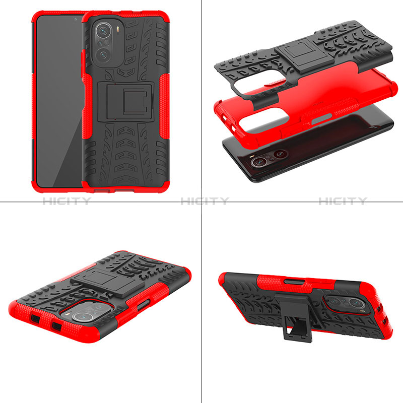 Funda Bumper Silicona y Plastico Mate Carcasa con Soporte JX1 para Xiaomi Mi 11X 5G