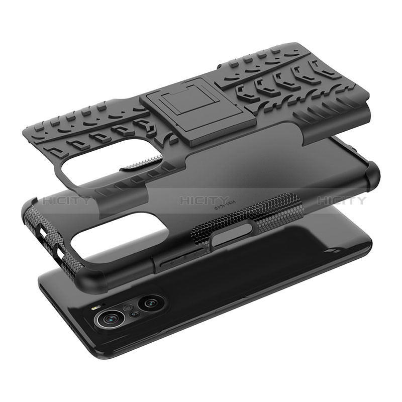 Funda Bumper Silicona y Plastico Mate Carcasa con Soporte JX1 para Xiaomi Mi 11X Pro 5G