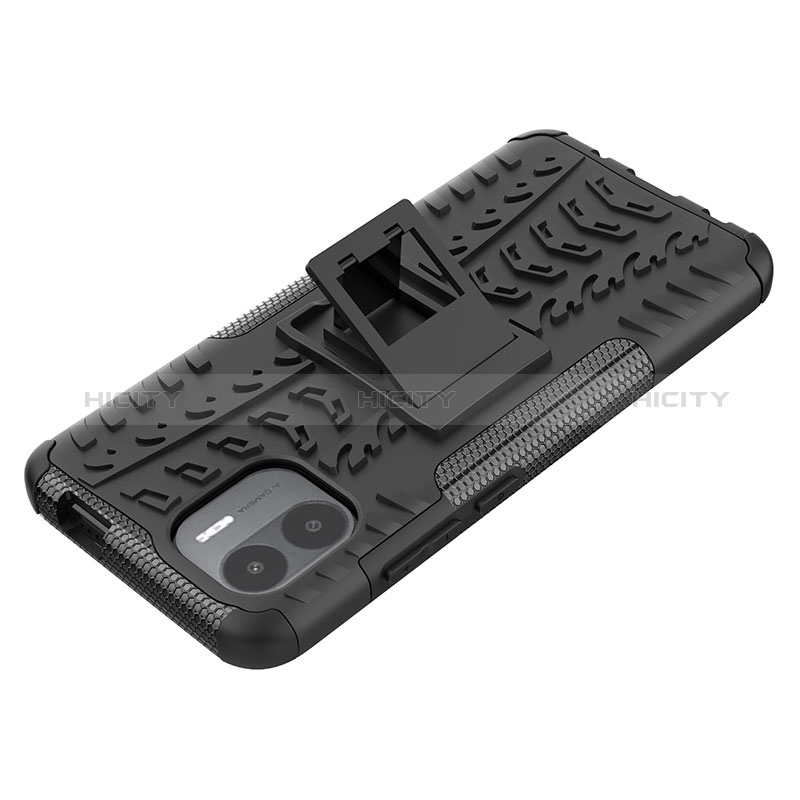 Funda Bumper Silicona y Plastico Mate Carcasa con Soporte JX1 para Xiaomi Poco C51