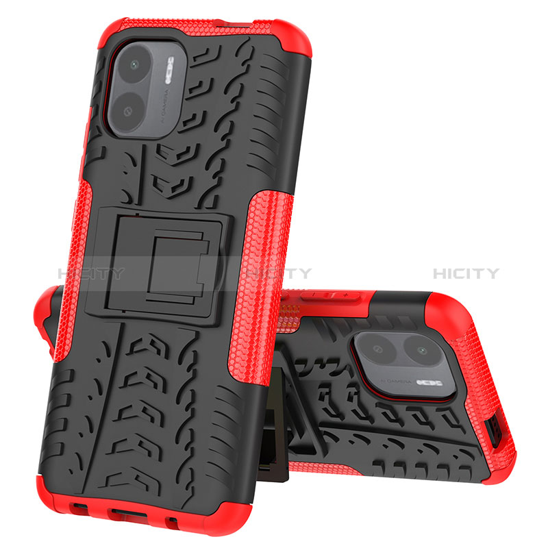 Funda Bumper Silicona y Plastico Mate Carcasa con Soporte JX1 para Xiaomi Poco C51