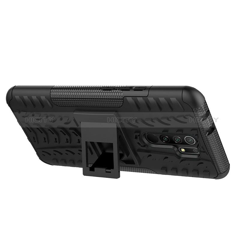 Funda Bumper Silicona y Plastico Mate Carcasa con Soporte JX1 para Xiaomi Poco M2