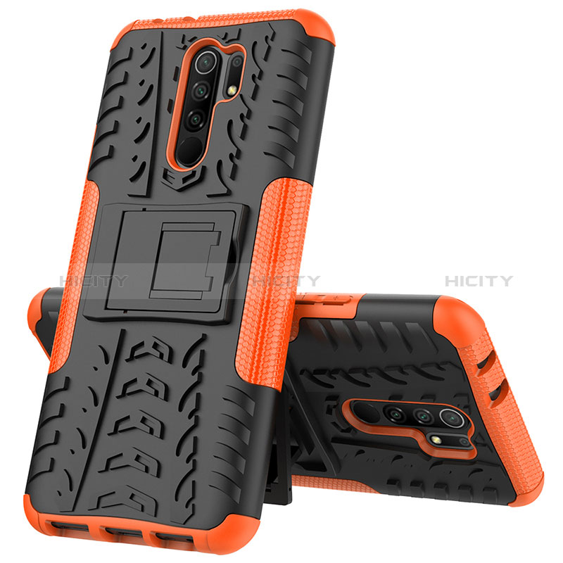 Funda Bumper Silicona y Plastico Mate Carcasa con Soporte JX1 para Xiaomi Poco M2