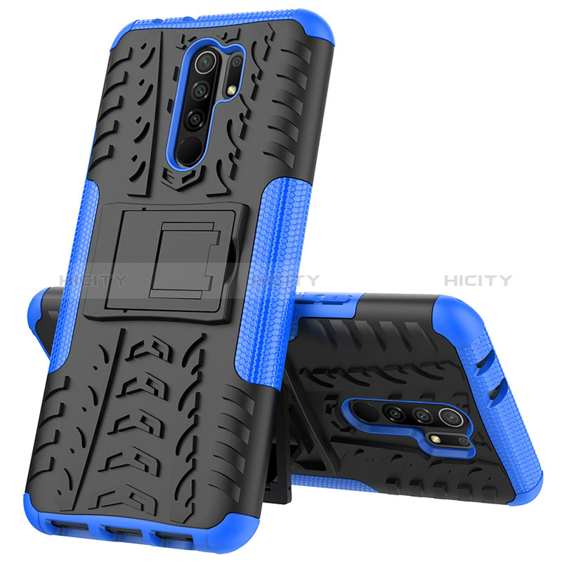 Funda Bumper Silicona y Plastico Mate Carcasa con Soporte JX1 para Xiaomi Poco M2