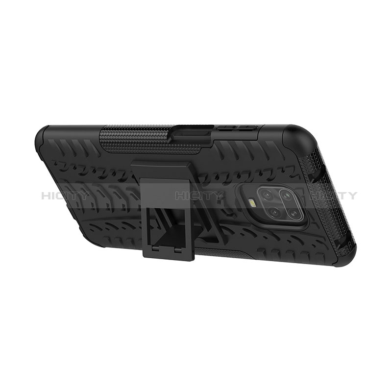 Funda Bumper Silicona y Plastico Mate Carcasa con Soporte JX1 para Xiaomi Poco M2 Pro