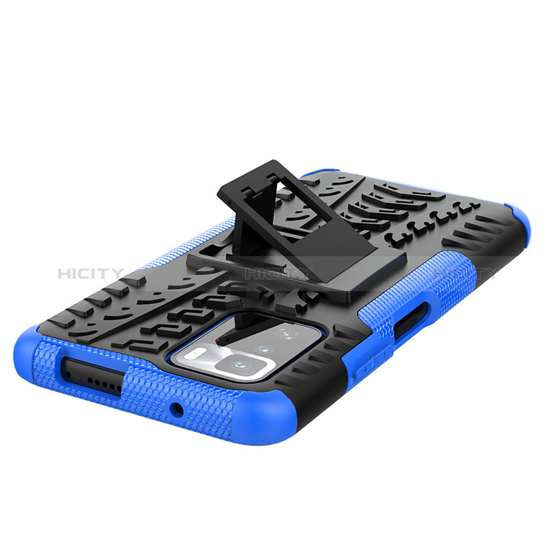 Funda Bumper Silicona y Plastico Mate Carcasa con Soporte JX1 para Xiaomi Poco X3 GT 5G