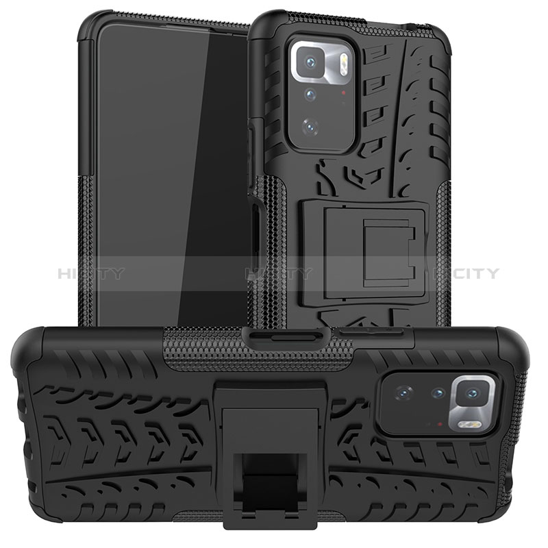 Funda Bumper Silicona y Plastico Mate Carcasa con Soporte JX1 para Xiaomi Poco X3 GT 5G