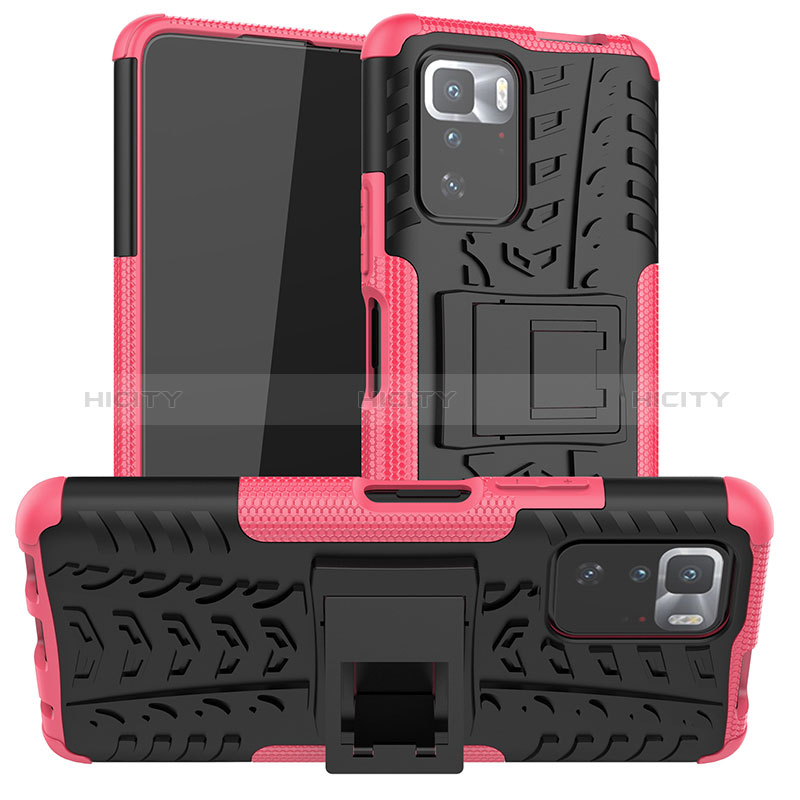 Funda Bumper Silicona y Plastico Mate Carcasa con Soporte JX1 para Xiaomi Poco X3 GT 5G