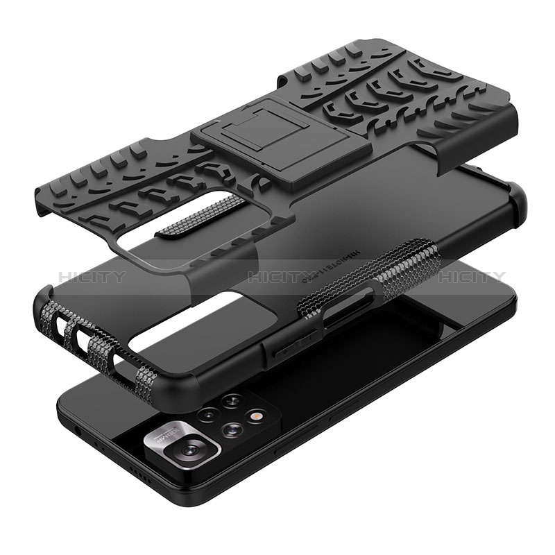 Funda Bumper Silicona y Plastico Mate Carcasa con Soporte JX1 para Xiaomi Poco X4 NFC