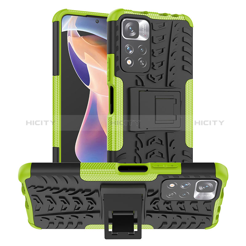 Funda Bumper Silicona y Plastico Mate Carcasa con Soporte JX1 para Xiaomi Poco X4 NFC