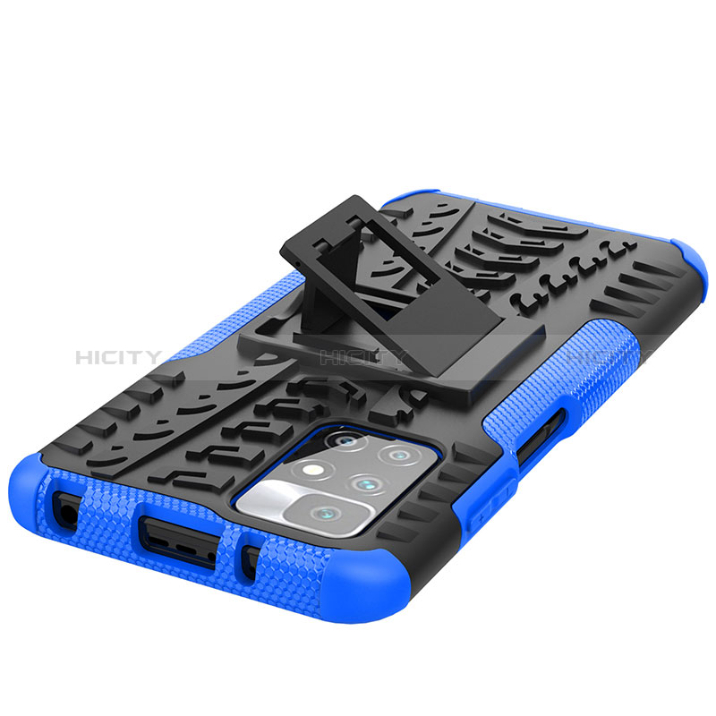 Funda Bumper Silicona y Plastico Mate Carcasa con Soporte JX1 para Xiaomi Redmi 10 (2022)