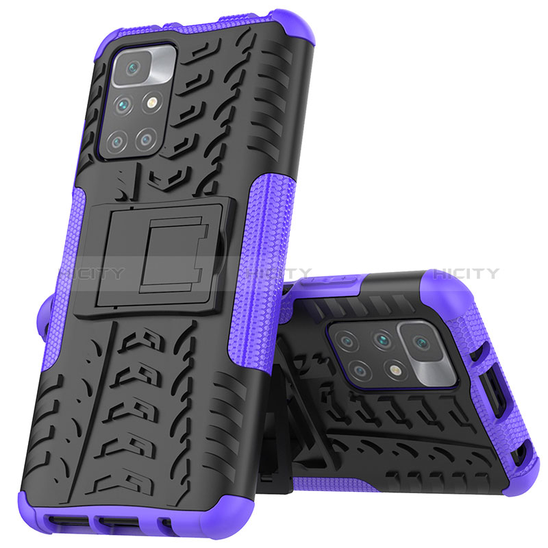 Funda Bumper Silicona y Plastico Mate Carcasa con Soporte JX1 para Xiaomi Redmi 10 (2022)